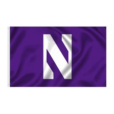 Northwestern University Illinois 3' by 5' Flag Fast Shipping