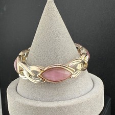 Napier Bracelet Silver Tone Stretch Pink 7.5 