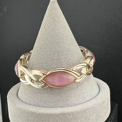 Napier Bracelet Silver Tone Stretch Pink 7.5 