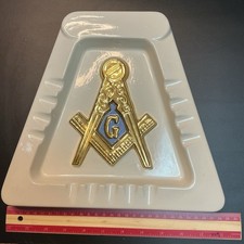 Vintage Masonic Ashtray Square Compasses G La...