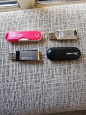 Lot of 4 USB Flash Drives Different Sizes Brands 64GB, 32GB, 4GB, 1GB Work Great