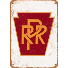 Vintage Pennsylvania Railroad Tin Metal Sign Wall Art with Pre Drilled 8x12