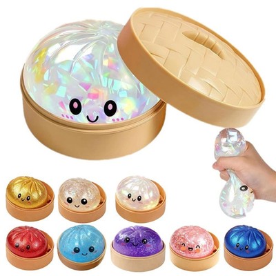 Sparkle Dumpling Squeeze with Box Bao Bun Sensory Stress Toy for Stress Relief