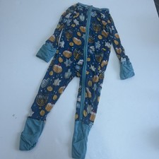 little sleepies zippy 6-12m Hanukkah Preowned Blue Bamboo