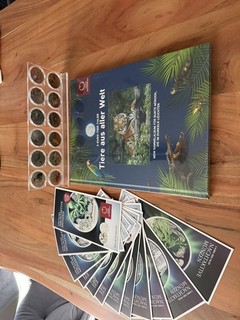 3 Euro Tier Taler von der Münze Österreich Sammlung 12stk mit Buch Flyer usw.