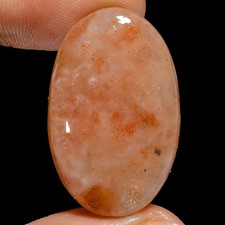 100 Natural Sunstone Oval Shape Cabochon Loose Gemstone 35 Ct 31X20X6mm X-25374