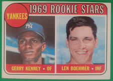 1969 Topps #519 Yankees Rookie Stars Gerry Kenney & Leo Boehimer EX Bron Vintage
