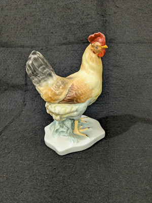 Herend Hungary Porcelain Rooster Figurine #5149 Farmyard Collection 7 &3/8'' Tall