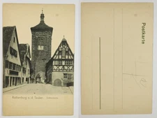 Rothenburg o/d Tauber Siebersturm Tower Old Germany Street Scene Postcard c1910