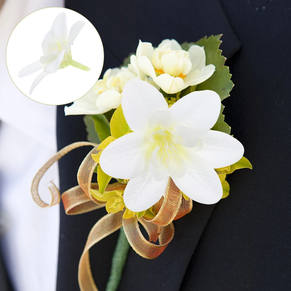 12 piezas flores artificiales de seda artificial flor de orquídea para diademas EE. UU. Foto 2 de 4