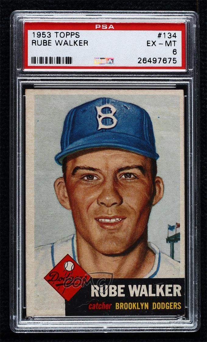 1953 Topps Rube Walker (Bio Information is Black) #134 PSA 6