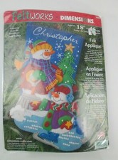 Dimensions Feltworks Skating Snowman Stocking Christmas Kit 8092 18" NEW