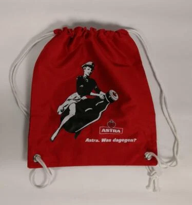 2 Astra Bier Turnbeutel, Beutel Rucksäcke, rot, "Astra. Was dagegen?,2 Stk Neu