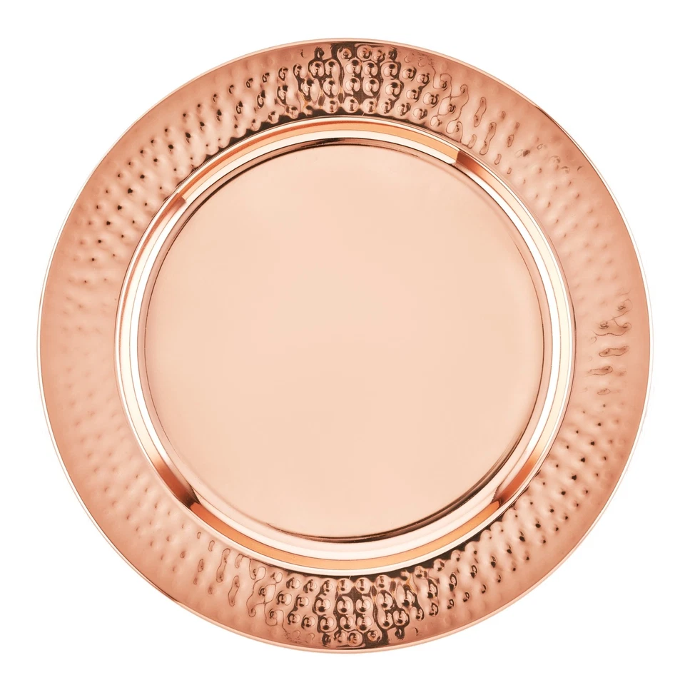 Old Dutch Hammered Copper Charger Plates, 13", Set of 6, Model Number: OS866 - Image 2 of 4