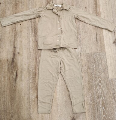 Coco Blanc Kids Size 5 Green Long Sleeve Pajama Set Great Condition