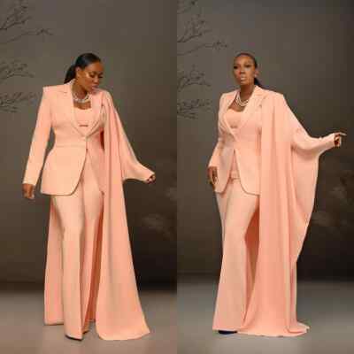 Plus Size Women's Suits with Cape Formal Business Wedding Party Prom Coat  Pant | eBay
