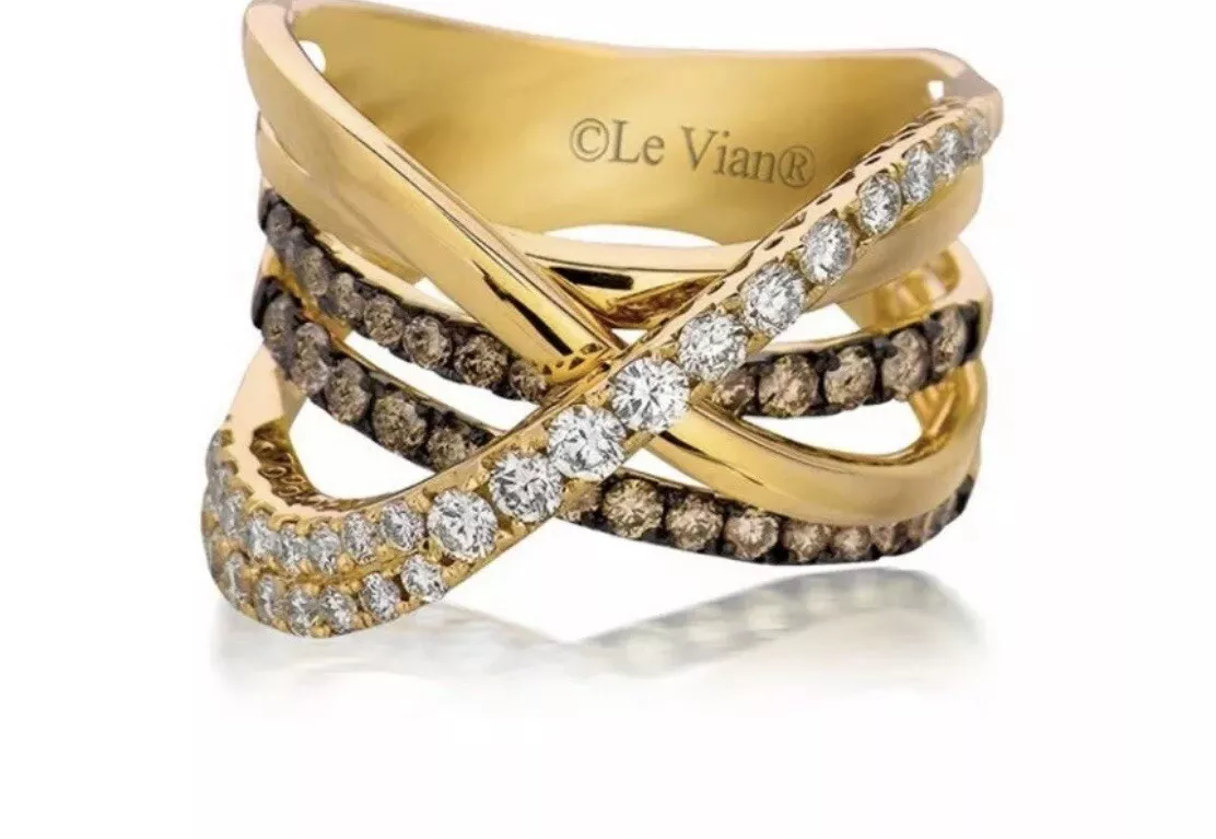 LeVIAN Chocolatier Gladiator WEAVE DIAMOND RING SIZE 7 Rose gold 5 998 NEW