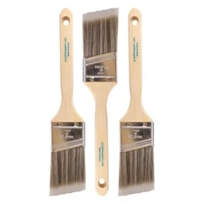 Pro Grade Paint Brush Set - 3-Pack - 2" Angle Brushes for All Latex & Oil Paints