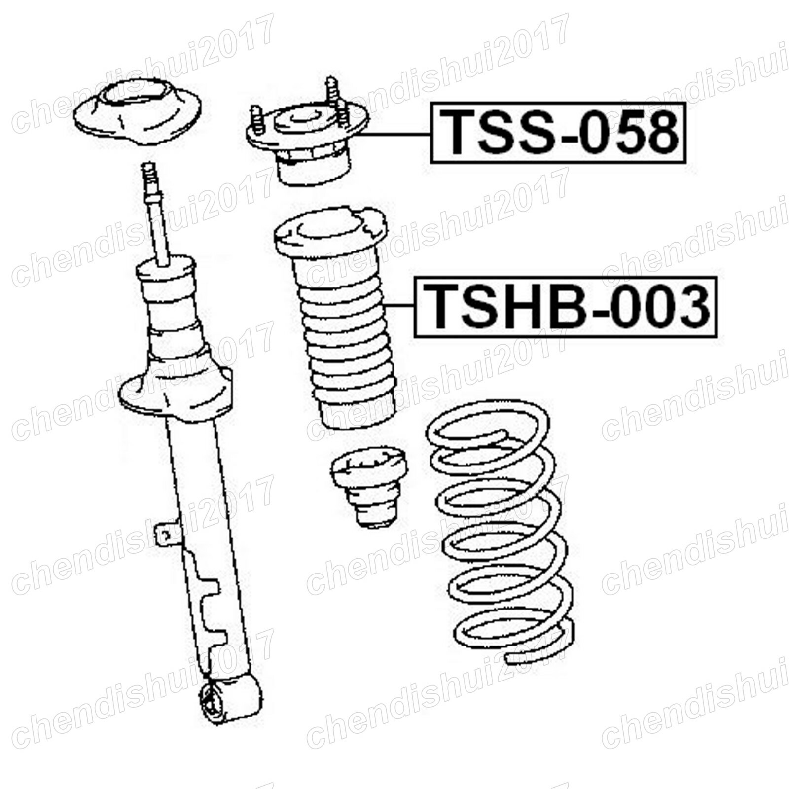 6Pcs Front Shock /Strut Mount &Strut Boot Bellow for 20062013 Lexus