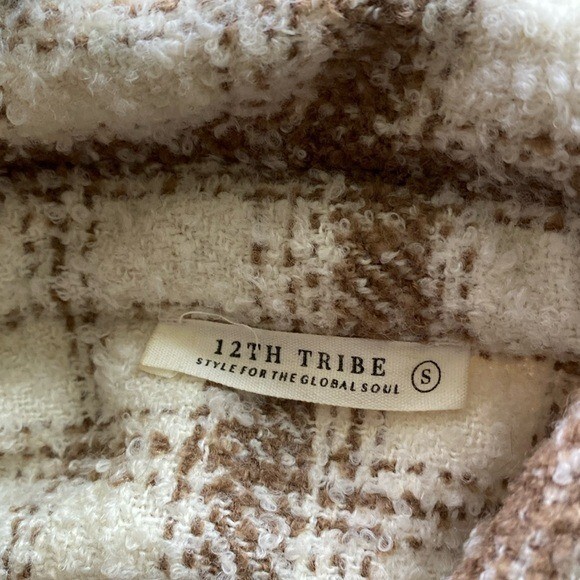 12TH TRIBE Plaid Collared Button Down Trench Jack… - image 5