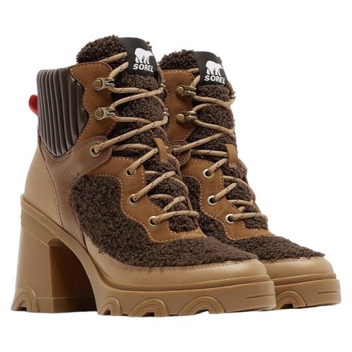 NEW Sorel Brex Heel Women's Waterproof Boots Fleece Booties in Brown Size 11