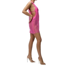 adidas IVY PARK Crystal Mesh Tank Top Beyonce Tour Barbie Pink Oversized Size XS