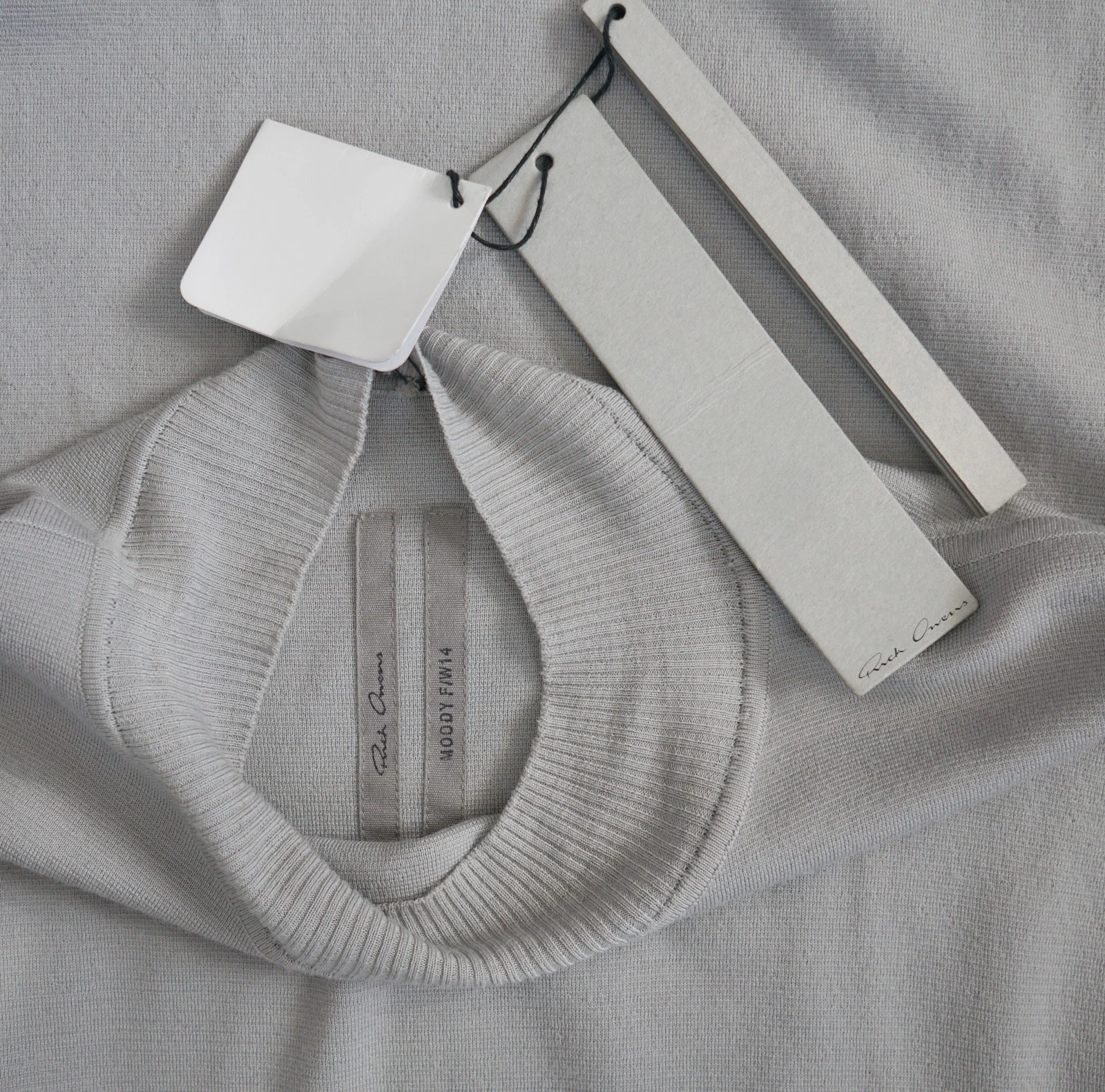 Maglione Lungo Tunica Top ASIMMETRICO RICK OWENS grigio LANA VERGINE L