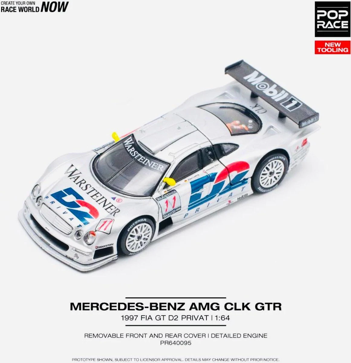 Mercedes-Benz CLK AMG GTR - 1997 FIA GT D2 #95 1:64 Diecast