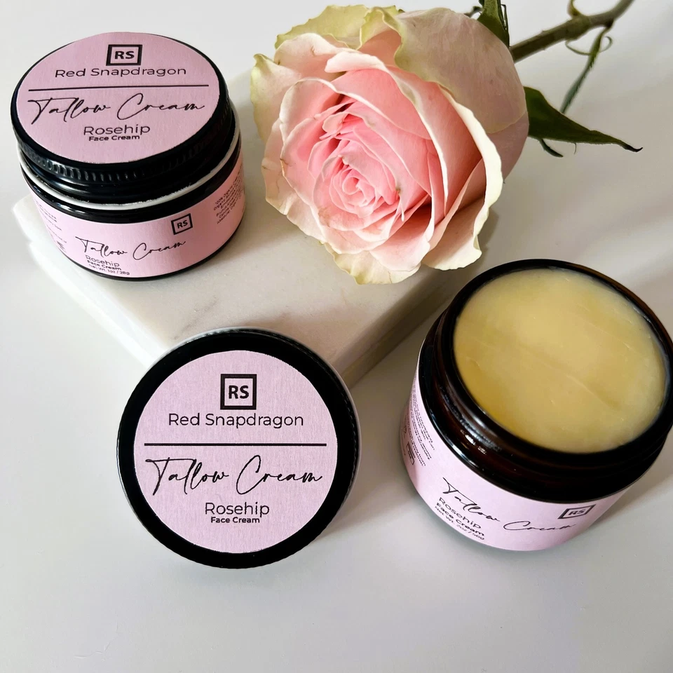 Rosehip Tallow Face Cream | Organic All Natural | Whipped Grass Fed Beef Tallow - Image 2 of 4