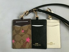 NWT COACH Lanyard w/ ID Case Signature/Soild Printed AUTHENTIC