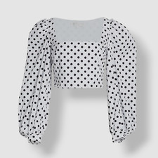 Top corto Caroline Constas para mujer blanco Elliot Dot talla L $360