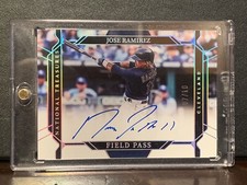 Jose Ramirez 2022 Panini National Treasures Field Pass Auto 07/10 Cleveland