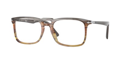 PERSOL PO3277V 1137 Striped Grey Grad Brown Demo Lens 54 mm Men's Eyeglasses