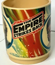 Vintage 1980 Deka Plastics Star Wars The Empire Strikes Back Mug Cup Luke Leia