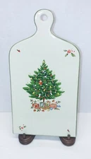 Happy Holidays 11"x6.25 Ceramic Snack Cheese Board Cutting CHRISTMAS Tree Japan