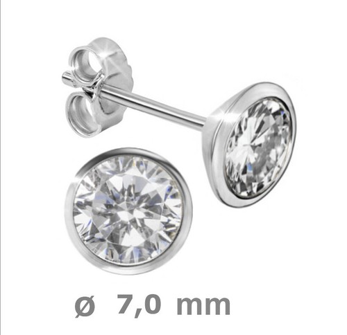 925 ECHT SILBER *** Herren Zirkonia Einzel-Ohrstecker 2,5-3-3,5-4-4,5-5,5 mm Ø - 第 2/4 張圖片