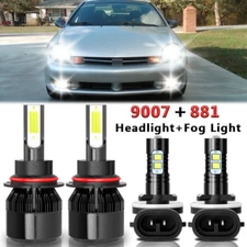 Para For Dodge Neon 1998-2001 4x 9007 LED faro Hi/Lo + 881 Kit de luz antiniebla