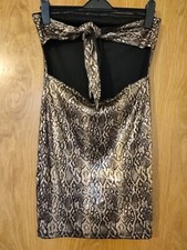 Primark Animal Snake print Sequins Embellished bandeau dress S