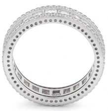 Sterling Silver Eternity Princess Cut CZ Ring, stamped 925, Choose Your Size 