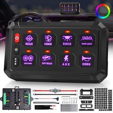 8 Gang Switch Panel, Universal Circuit Control Relay System Toggle Momentary ...