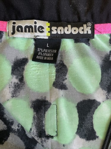 JAMIE SADOCK $95 Slinky Stretch Vegan Leather Trim Golf Athletic Top Size Large - 第 10/11 張圖片