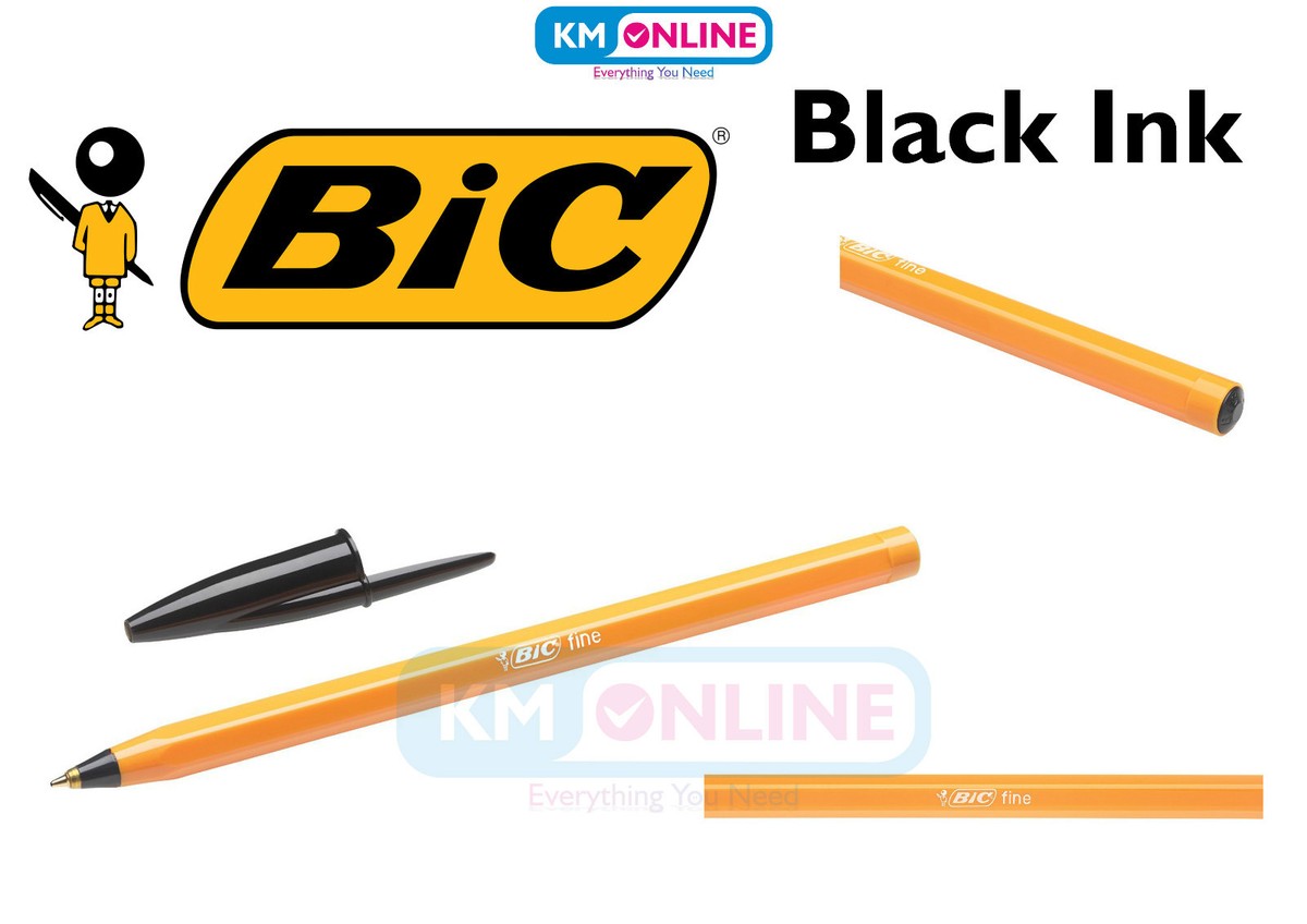 BIC Original Orange Fine Point Ballpoint Pen Smooth Black/Blue/Green/Red  Ink