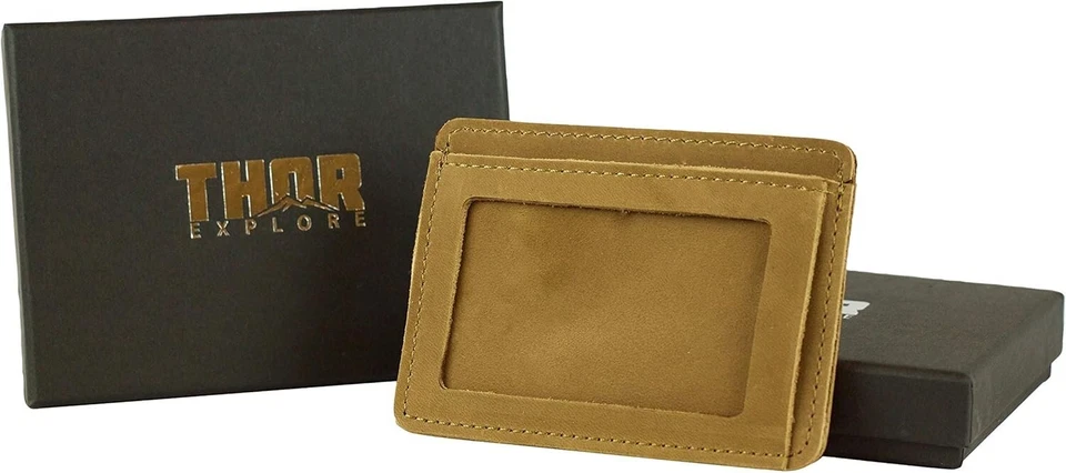 THOR FRONTIER WALLET - THIN PROFILE - FULL GRAIN LEATHER - SADDLE BROWN - Image 2 of 4