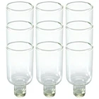 Lot of 9 Glass Oil Candle Cups Holders Narrow DIY Menorah Candlesticks Menora