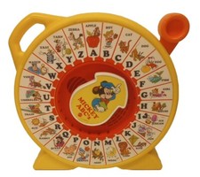 Vintage Disney Mickey Mouse ABC's Mattel See 'n Say Talks Sound Pull Toy 1989