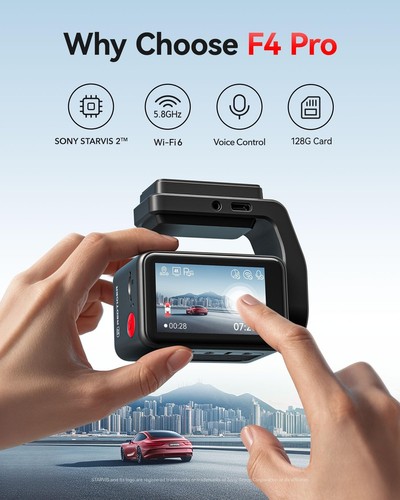 REDTIGER F4 Pro 4K Dash Cam Front and Rear, STARVIS 2 Sensor, 128GB Card - Picture 2 of 6