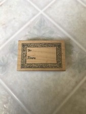 Delafield Stamp Co Framed To and From Gift Tag Rubber Stamp