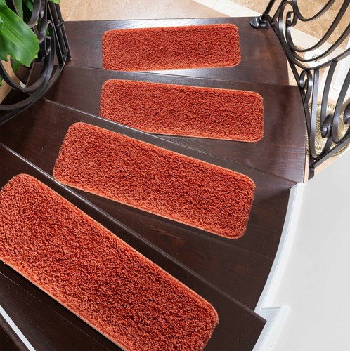 Stair Treads Carpet Mat Non Slip Skid Cleaning Machine Washable, Shaggy 22x67cm - Picture 68 of 88