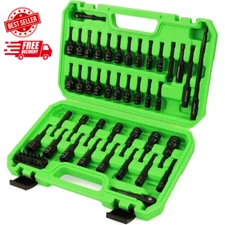 55-Piece Magnetic Nut Driver Set, Metric & SAE 1/4" Hex Shank, Impact Driver Soc
