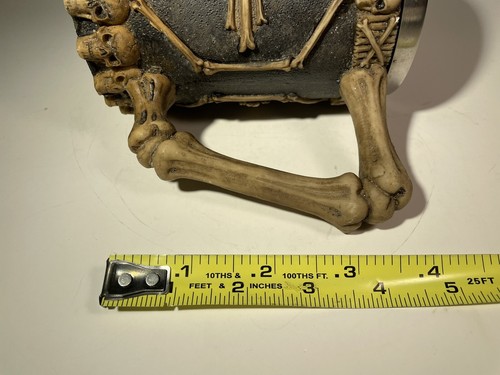 Scheletro Teschio Halloween Birra Stein Tazza Caffè Grande con Manico in Osso Inox - Foto 20 di 24